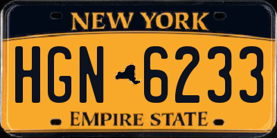 NY license plate HGN6233