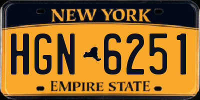 NY license plate HGN6251