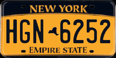 NY license plate HGN6252