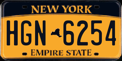 NY license plate HGN6254