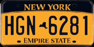 NY license plate HGN6281