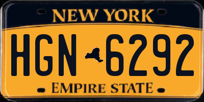 NY license plate HGN6292