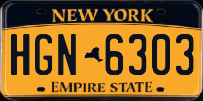 NY license plate HGN6303