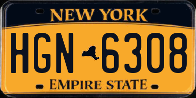 NY license plate HGN6308