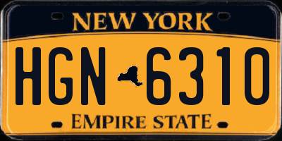 NY license plate HGN6310