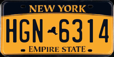 NY license plate HGN6314