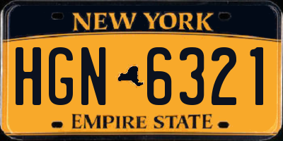 NY license plate HGN6321