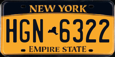 NY license plate HGN6322