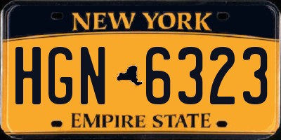 NY license plate HGN6323