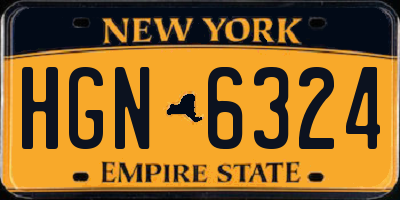 NY license plate HGN6324