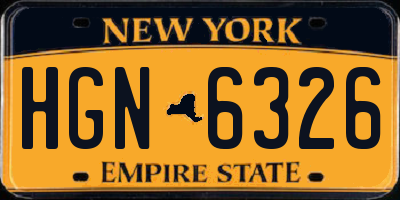 NY license plate HGN6326