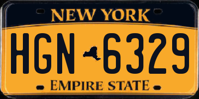 NY license plate HGN6329