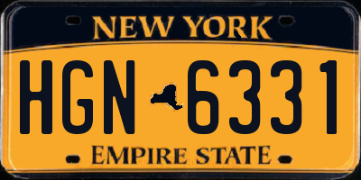 NY license plate HGN6331