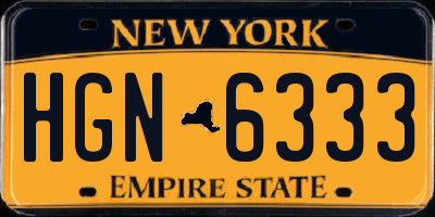 NY license plate HGN6333