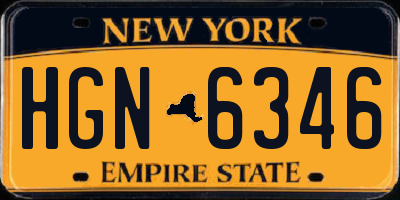 NY license plate HGN6346