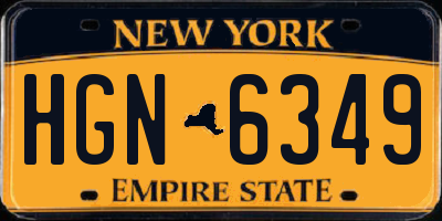 NY license plate HGN6349