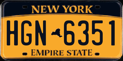 NY license plate HGN6351