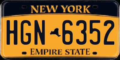 NY license plate HGN6352