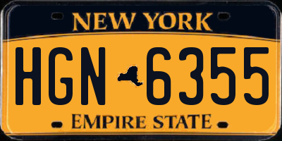 NY license plate HGN6355