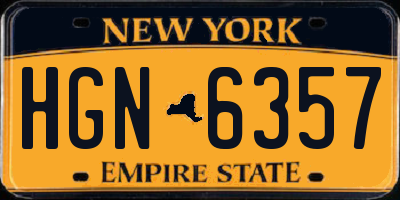 NY license plate HGN6357