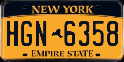 NY license plate HGN6358