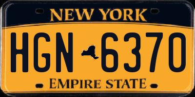 NY license plate HGN6370