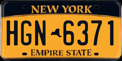 NY license plate HGN6371