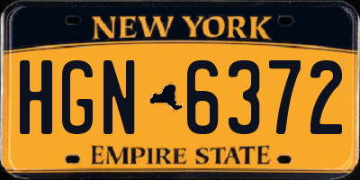 NY license plate HGN6372