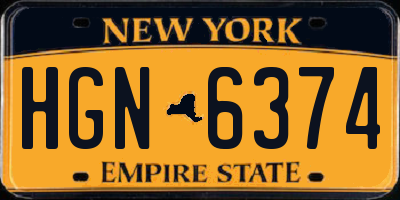 NY license plate HGN6374