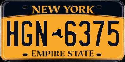 NY license plate HGN6375