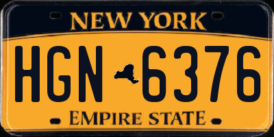 NY license plate HGN6376