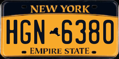 NY license plate HGN6380