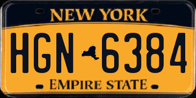 NY license plate HGN6384