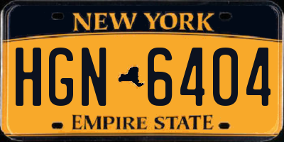 NY license plate HGN6404