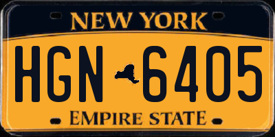 NY license plate HGN6405