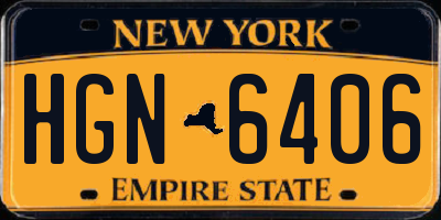 NY license plate HGN6406