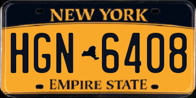 NY license plate HGN6408