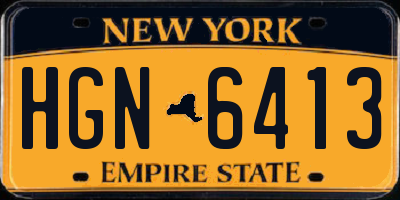 NY license plate HGN6413