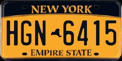 NY license plate HGN6415