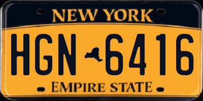 NY license plate HGN6416