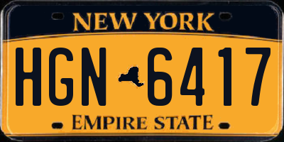 NY license plate HGN6417