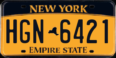 NY license plate HGN6421