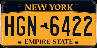 NY license plate HGN6422