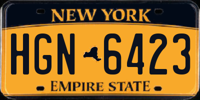 NY license plate HGN6423