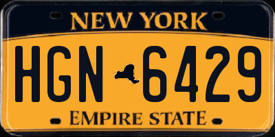 NY license plate HGN6429