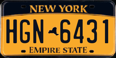 NY license plate HGN6431