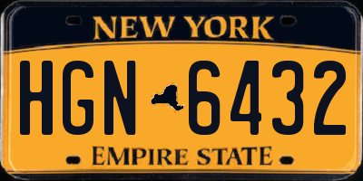 NY license plate HGN6432