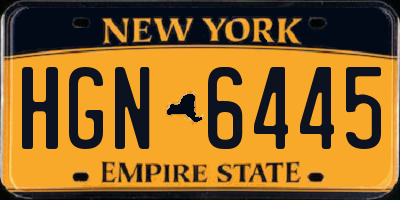 NY license plate HGN6445