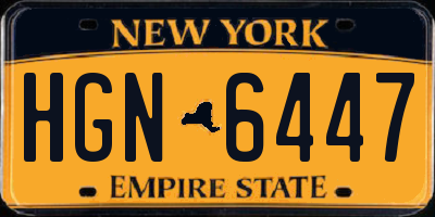NY license plate HGN6447