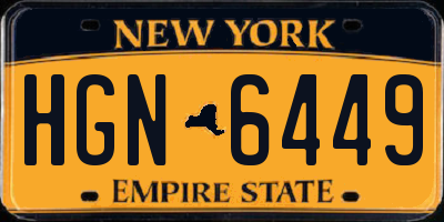 NY license plate HGN6449